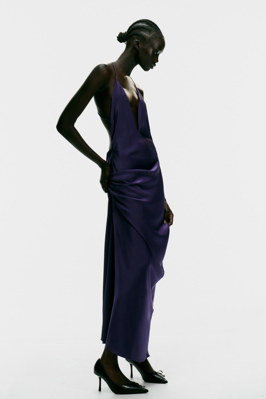 LONG SATIN DRESS